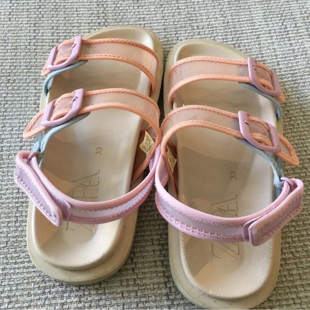 ZARA Stylish Kids Sandals in Pink and Orange 33